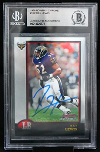1998 Bowman Chrome #172 Ray Lewis Baltimore Ravens BGS Autograph 10