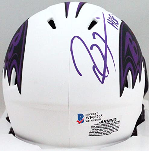 Ray Lewis Signed Baltimore Ravens Lunar Mini Helmet w/ HOF- Beckett W *Purple