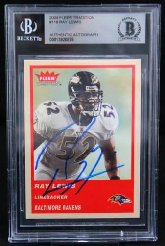 2004 Fleer Tradition #118 Ray Lewis Ravens BGS Autograph 10