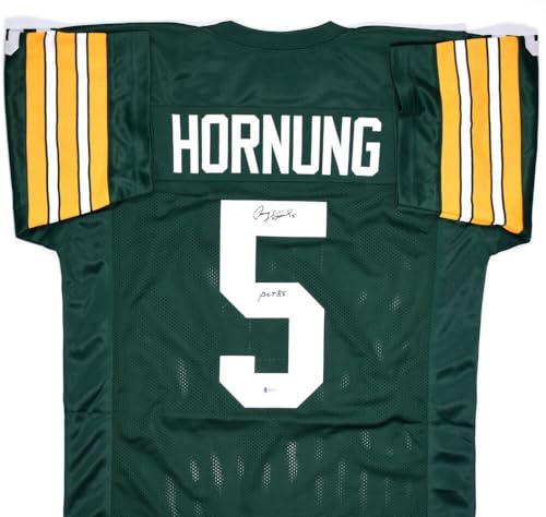 Paul Hornung Autographed Green Pro Style Jersey w/HOF - Beckett *Black