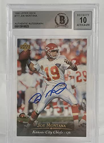 1995 Upper Deck #111 Joe Montana Auto Kansas City Chiefs BGS Autograph 10