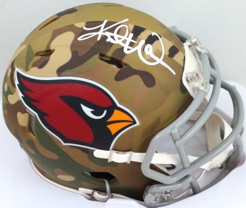 Kurt Warner Autographed Cardinals Camo Speed Mini Helmet- Beckett W *White
