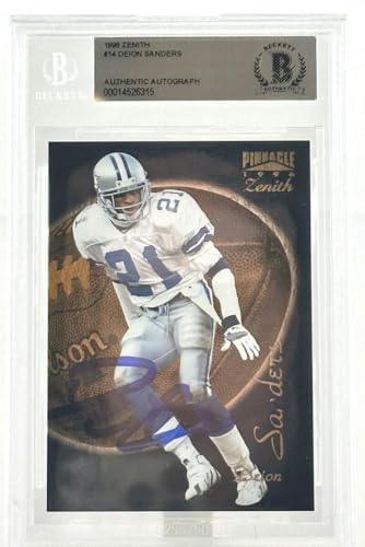 1996 Pinnacle Zenith #14 Deion Sanders Dallas Cowboys Autograph Beckett Auth