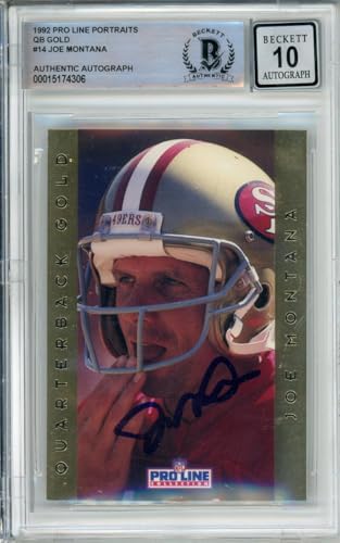 1992 Pro Line Portraits QB Gold #14 Joe Montana San Francisco 49ers BGS Auto 10