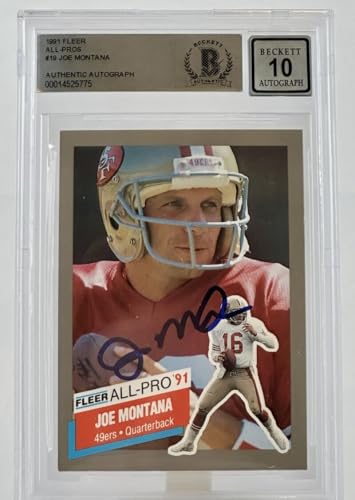 1991 Fleer All-Pros #19 Joe Montana Auto San Francisco 49ers BGS Autograph 10