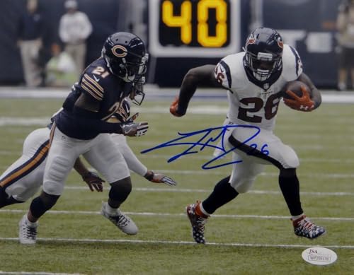 Lamar Miller Signed *Blue Houston Texans 8x10 Breakaway Run Photo- JSA W Auth