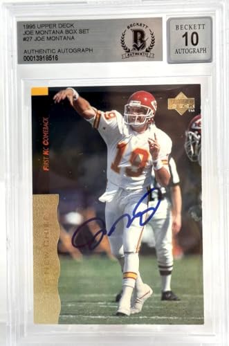 1995 Upper Deck Box Set #27 Joe Montana Auto Kansas City Chiefs BGS Autograph 10