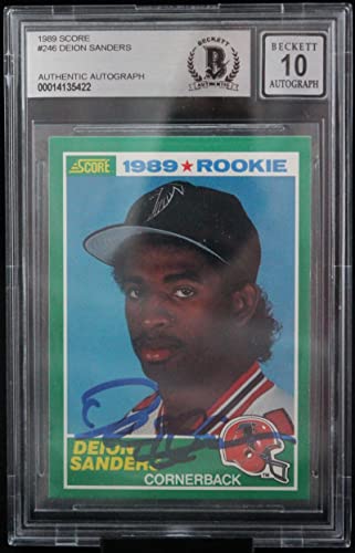 1989 Score #246 Deion Sanders Atlanta Falcons BGS Autograph 10
