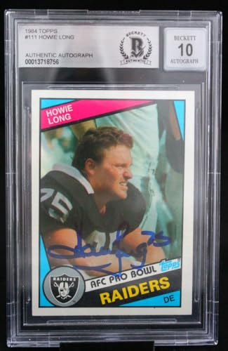 1984 Topps #111 Howie Long Auto Oakland Raiders BGS Autograph 10