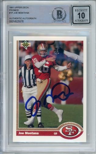 1991 Upper Deck Promos #1P Joe Montana Auto San Francisco 49ers BGS Autograph 10