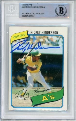 1980 Topps #482 Rickey Henderson RC Oakland A's BGS Autograph 10