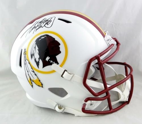 Adrian Peterson Signed Redskins F/S Flat White Speed Helmet- Beckett W Auth *Blk