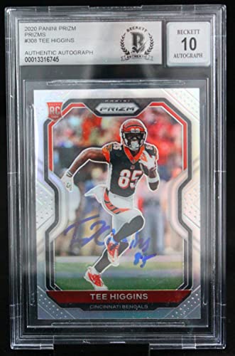 2020 Panini Prizm #308 Tee Higgins Cincinnati Bengals BGS Autograph 10