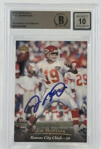 1995 Upper Deck #111 Joe Montana Auto Kansas City Chiefs BGS Autograph 10