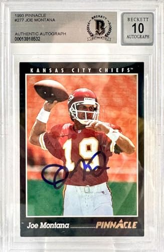 1993 Pinnacle #277 Joe Montana Auto Kansas City Chiefs BGS Autograph 10