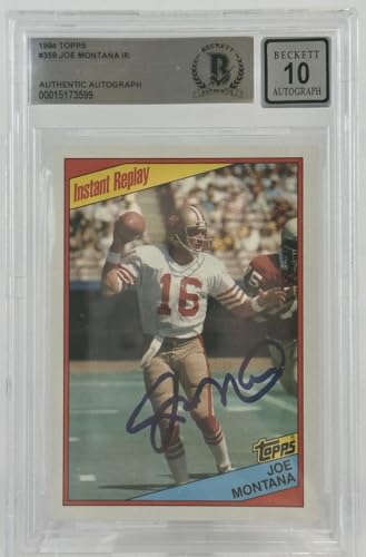1984 Topps #359 Instant Replay Joe Montana Auto SF 49ers BGS Autograph 10