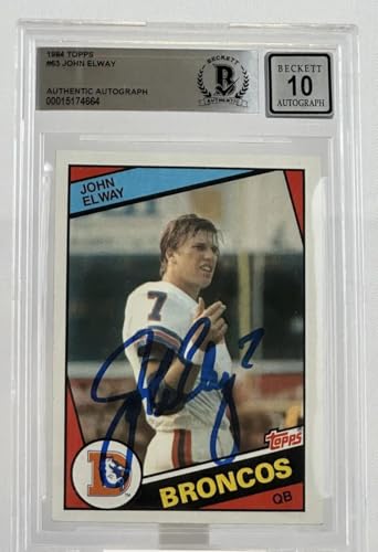 1984 Topps #63 John Elway Auto Denver Broncos BGS Autograph 10