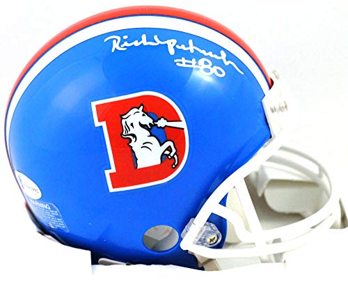 Rick Upchurch Signed Denver Broncos 75-96 TB Mini Helmet - Beckett W Auth *White