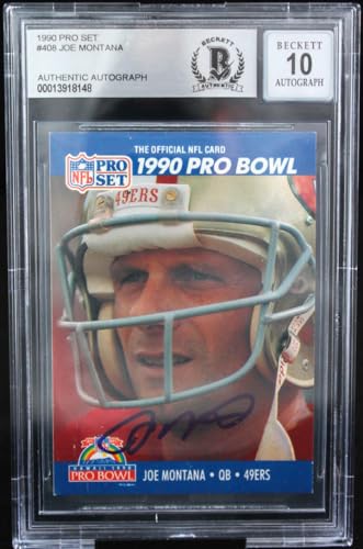 1990 Pro Set #408 Joe Montana Auto San Francisco 49ers BGS Autograph 10
