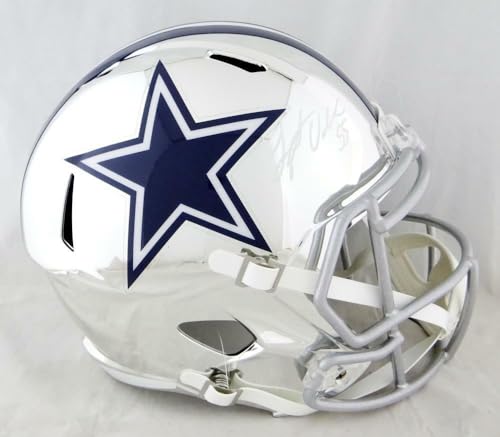Leighton Vander Esch Signed Cowboys F/S Chrome Helmet - Beckett Auth *White