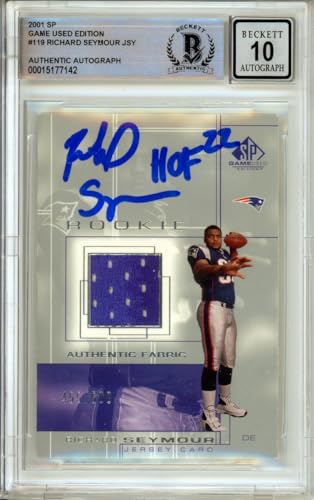 2001 Upper Deck SP Game Used Edition #119 Richard Seymour RC BGS Autograph 10