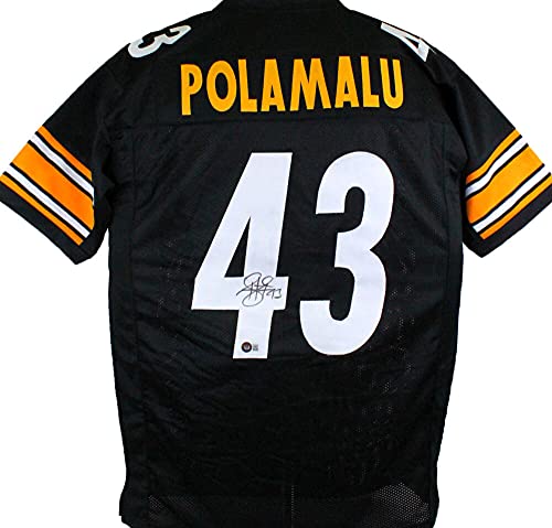 Troy Polamalu Autographed Black Pro Style Jersey - Beckett W Hologram *Black