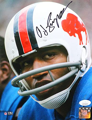 OJ Simpson Autographed Buffalo Bills Close Up 8x10 HM Photo- JSA W *Black