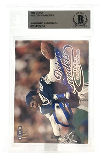 1999 Fleer Ultra #102 Deion Sanders Dallas Cowboys Autograph Beckett Authentic