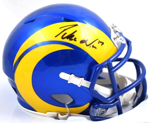 Puka Nacua Autographed Los Angeles Rams Speed Mini Helmet - Fanatics *Black