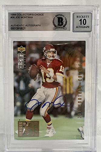 1994 Collector's Choice #36 Joe Montana Auto Kansas City Chiefs BGS Autograph 10