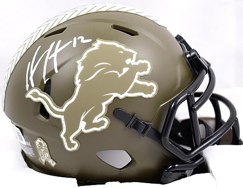 Hendon Hooker Signed Lions Salute to Service Speed Mini Helmet-Beckett W Holo