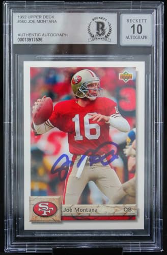 1992 Upper Deck #560 Joe Montana Auto San Francisco 49ers BGS Autograph 10
