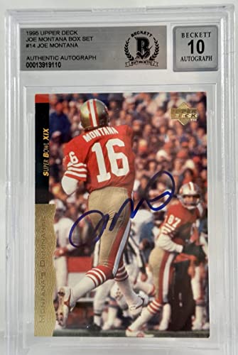 1995 Upper Deck Box Set #14 Joe Montana Auto SF 49ers BGS Autograph 10
