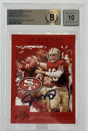 2015 Gridirons Kings Framed Red #196 Joe Montana Auto SF 49ers BGS Autograph 10