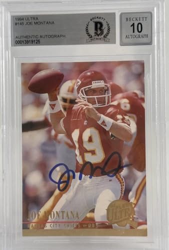 1994 Ultra #145 Joe Montana Auto Kansas City Chiefs BGS Autograph 10