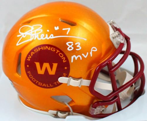 Joe Theismann Signed WFT Flash Speed Mini Helmet w/83 MVP-Beckett W Hologram