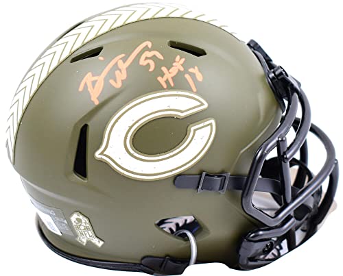 Brian Urlacher Signed Bears Salute to Service Speed Mini Helmet w/HOF-Beckett W