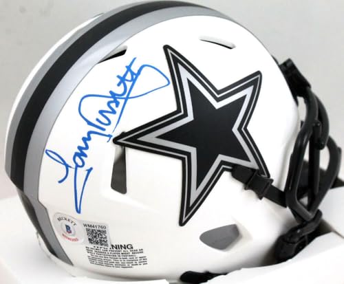 Tony Dorsett Autographed Dallas Cowboys Lunar Speed Mini Helmet- BA W Holo *Blue