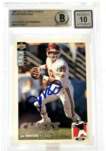 1994 Collector's Choice #70 Joe Montana Auto Kansas City Chiefs BGS Autograph 10