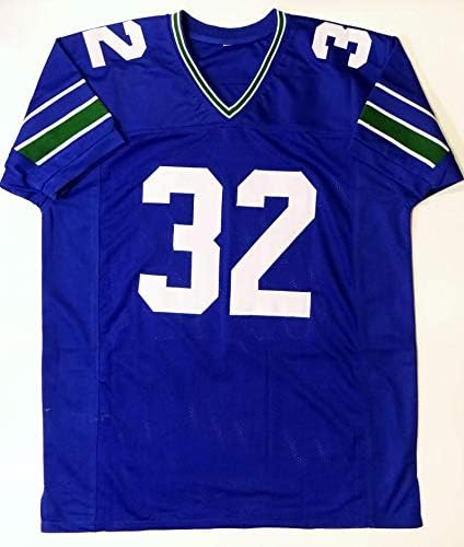 Ricky Watters Autographed Blue Pro Style Jersey- Beckett Authenticated *Black