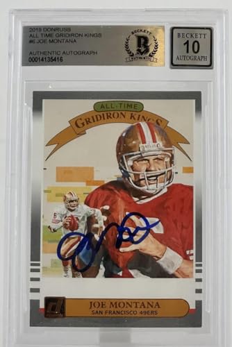 2019 Donruss All Time Gridiron Kings #6 Joe Montana SF 49ers BGS Autograph 10
