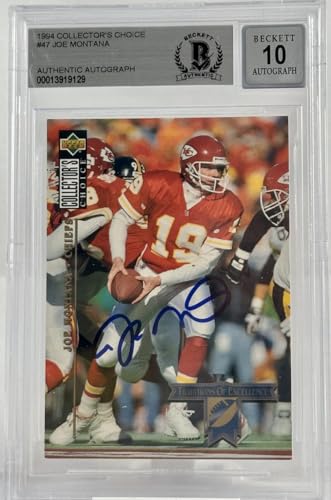 1994 Collector's Choice #47 Joe Montana Auto Kansas City Chiefs BGS Autograph 10