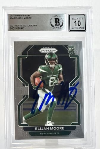 2021 Panini Prizm #346 Elijah Moore Auto New York Jets BGS Autograph 10