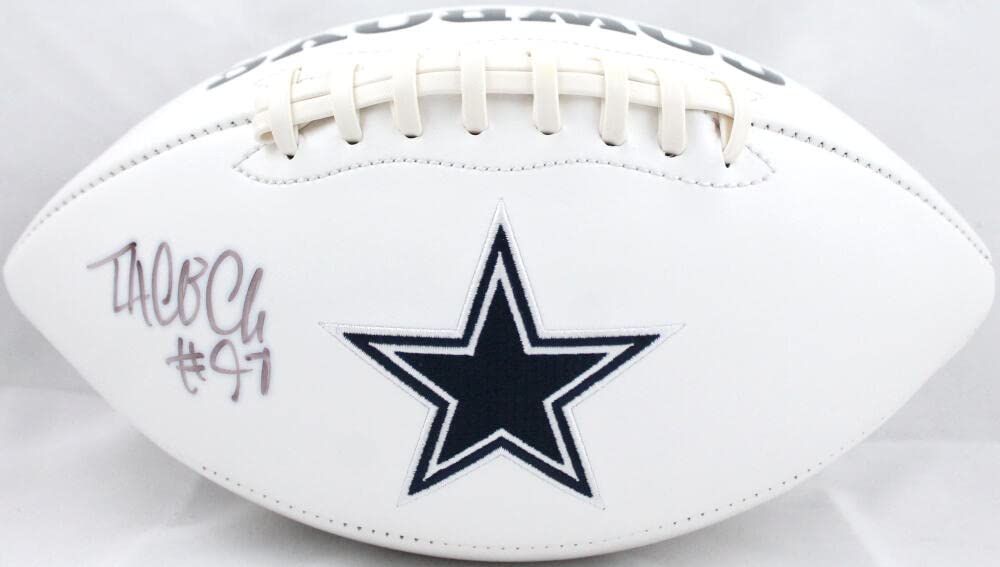 Taco Charlton Autographed Dallas Cowboys Logo Football JSA Witness Authenticated
