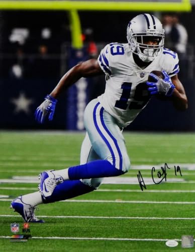Amari Cooper Signed Cowboys 16x20 Running w/ Ball Right PF Photo- JSA W Auth *Bl