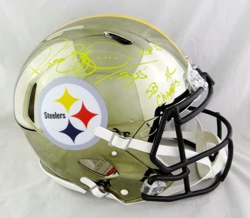 Jerome Bettis Signed Steelers F/S Chrome Authentic Helmet w/3 Insc - BA W Auth