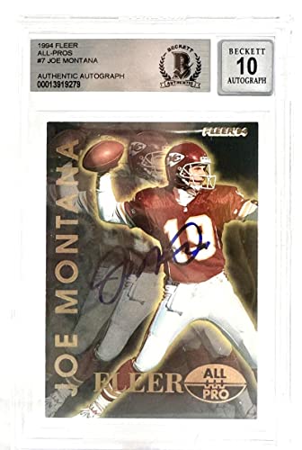 1994 Fleer All-Pros #7 Joe Montana Auto Kansas City Chiefs BGS Autograph 10