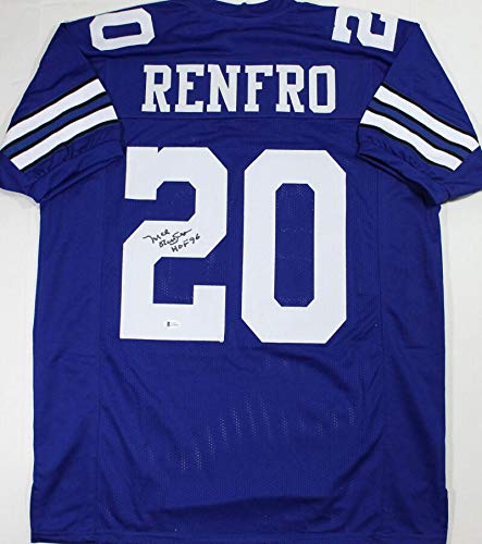 Mel Renfro Autographed Blue Pro Style Jersey w/HOF - Beckett W Auth *2