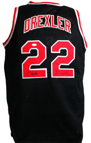 Clyde Drexler Autographed Black TB Pro Style Jersey- JSA W