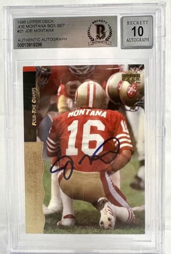 1995 Upper Deck Box Set #21 Joe Montana Auto SF 49ers BGS Autograph 10